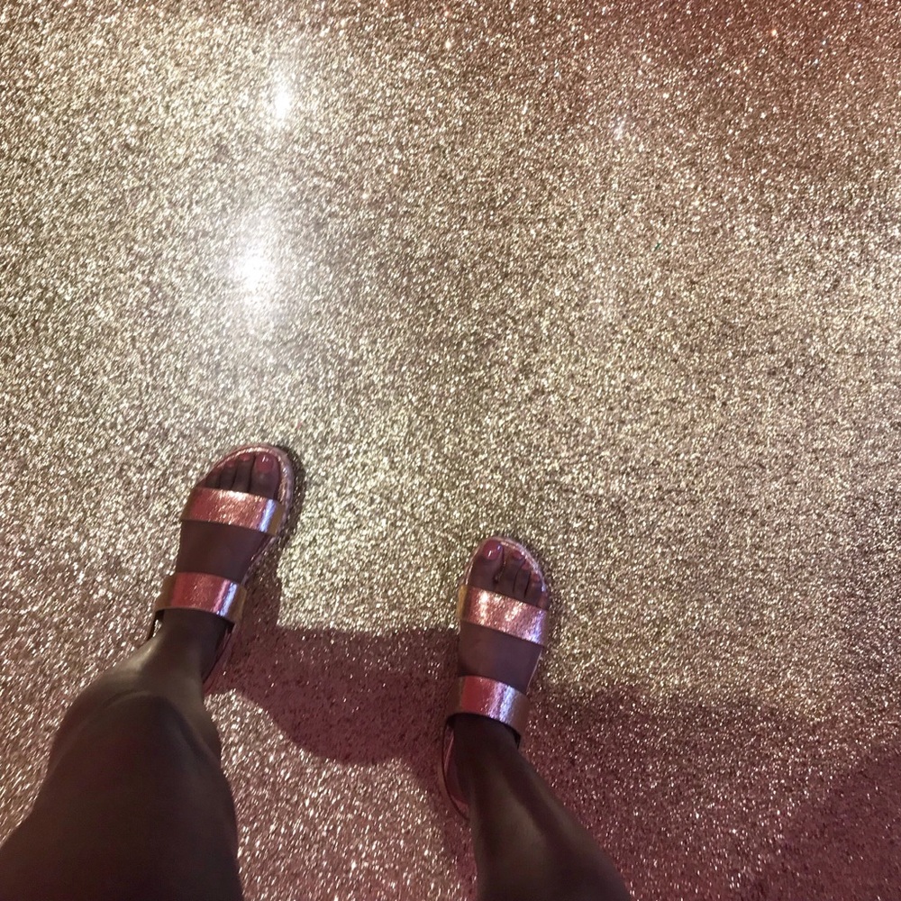 Forever21 platform rose gold sandals